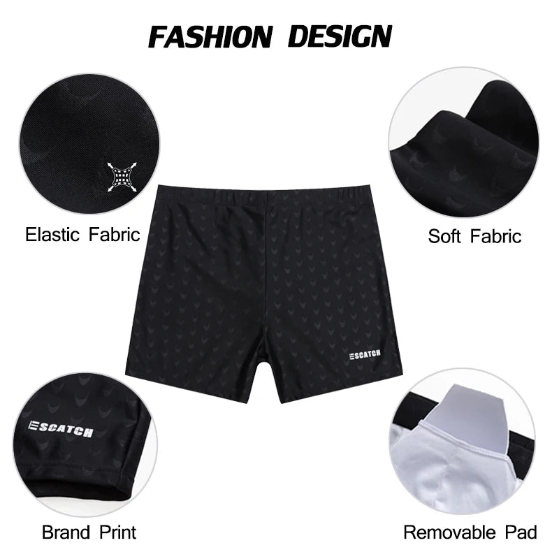 ESCATCH Maillot de Bain Homme Grande Taille 2023 — Imprimé Mode, Élastique, Coussinet
