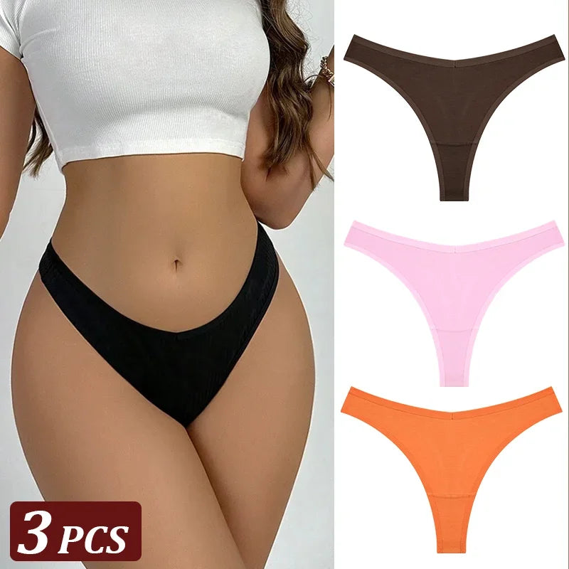 String Sans Couture Coton Femme — Lot de 3 Pièces Confort Quotidien