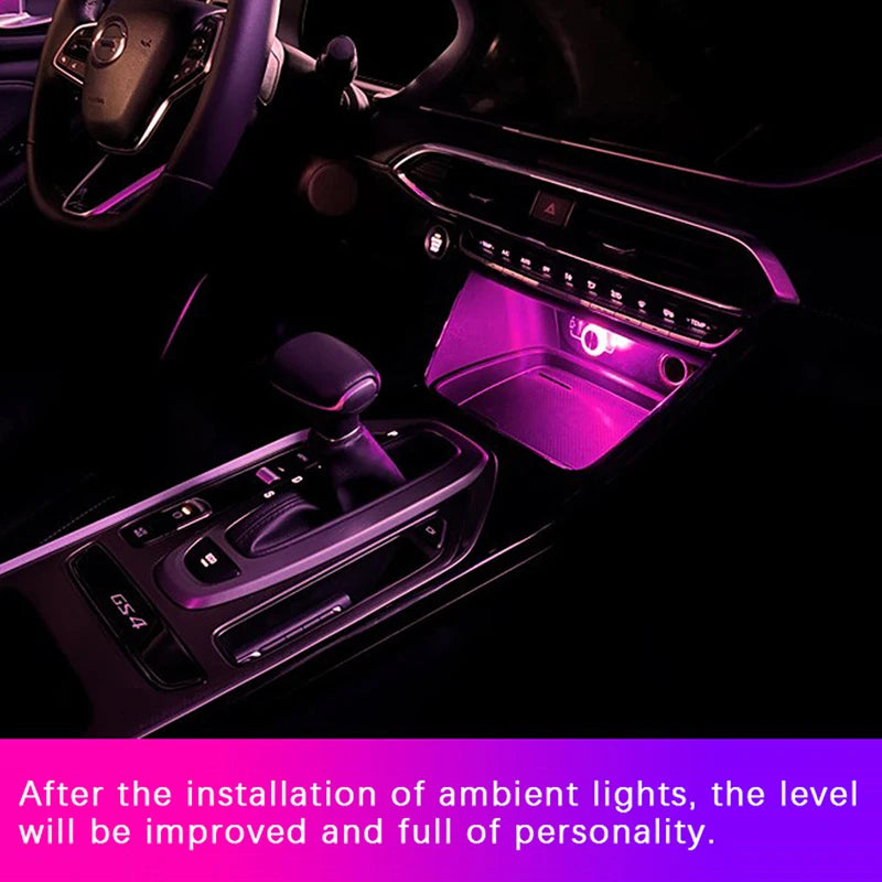 Mini lumière ambiante LED USB Portable pour voiture, lampes d'ambiance décoratives pour intérieur automobile, lumière d'ambiance, lumière d'ordinateur, Plug Play