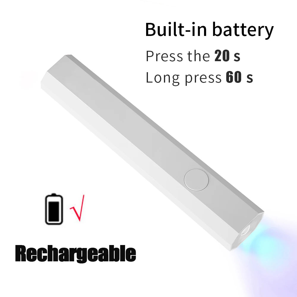 Mini lampe UV portable pour séchage des ongles en gel — séchage rapide, stylo photothérapie, salon à domicile