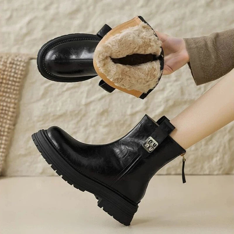Bottes de Neige Femme Fourrées Polaire Antidérapantes — Chaleur & Confort Hiver