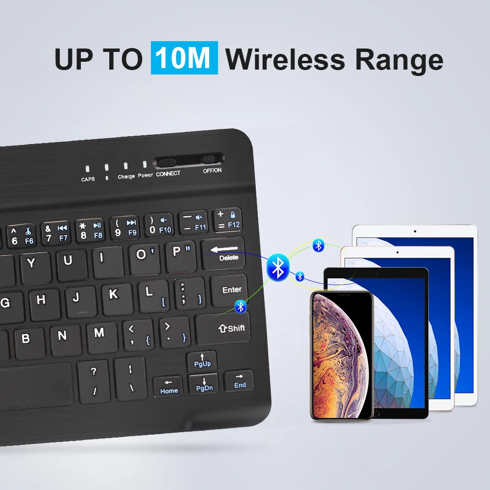 Teclado inalámbrico Bluetooth 5.1 Mini teclado de 200mAh teclado recargable teclado de juegos para portátil tableta Android iOS Windows