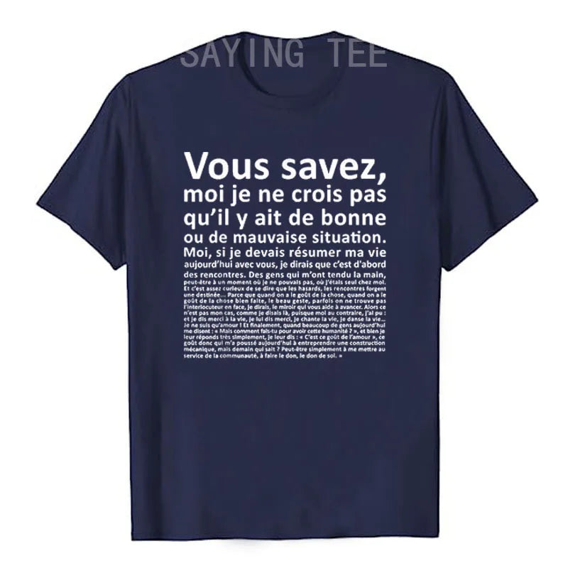 T-shirt classique avec lettres imprimées — humoristique, graphique, cadeaux