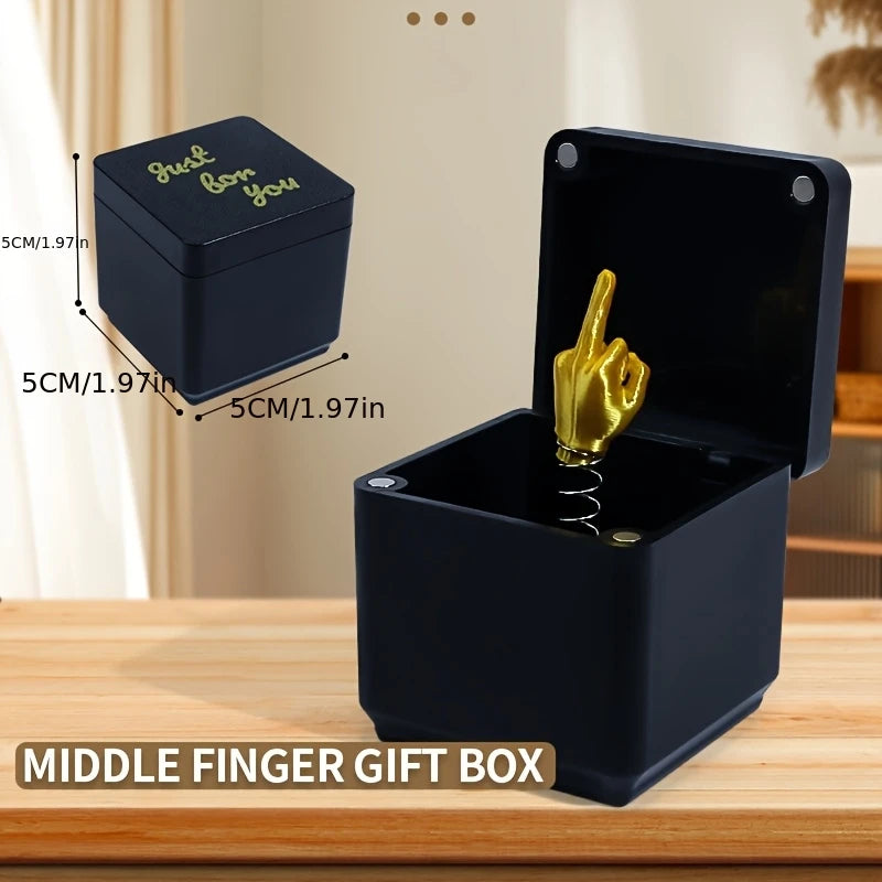 Interesante regalo de broma de Navidad, dedo corazón en la caja, divertidos regalos creativos, decoración de oficina, hogar
