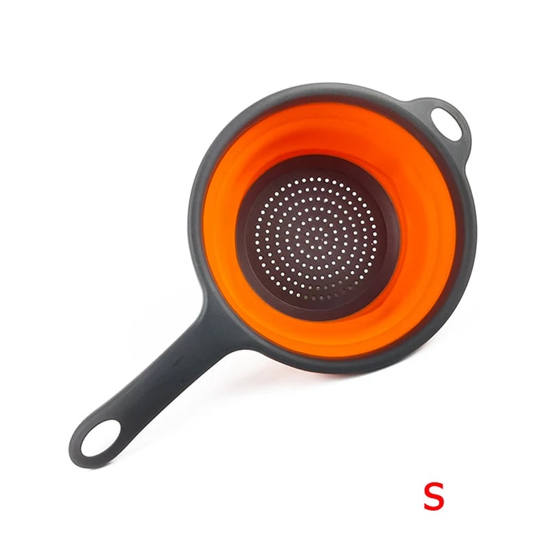 Passoire pliable en silicone avec poignée — égoutter pâtes, légumes, fruits, cuisine