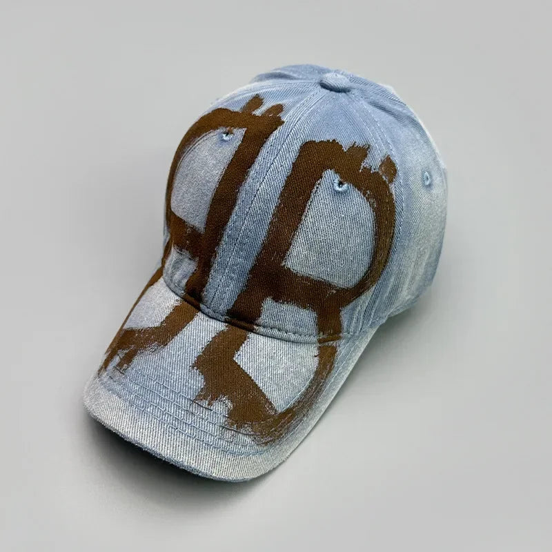 Casquette de baseball graffiti spray vintage délavée — hommes, femmes, hip hop, streetwear