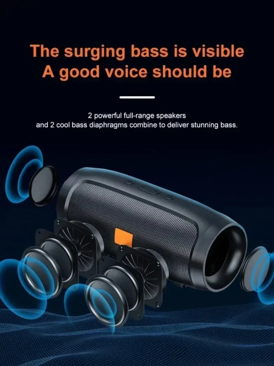 Haut-parleur Bluetooth portable — double stéréo, USB, TF, FM, subwoofer, extérieur