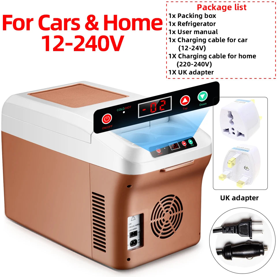 Mini réfrigérateur portable 15L — écran LED, super refroidissement, voiture, maison, camping