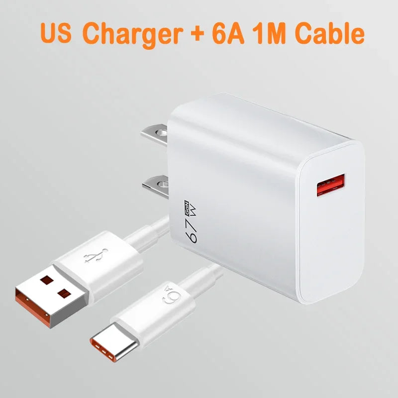 Câble de données USB 6A vers Type-C charge rapide compatible smartphones Android