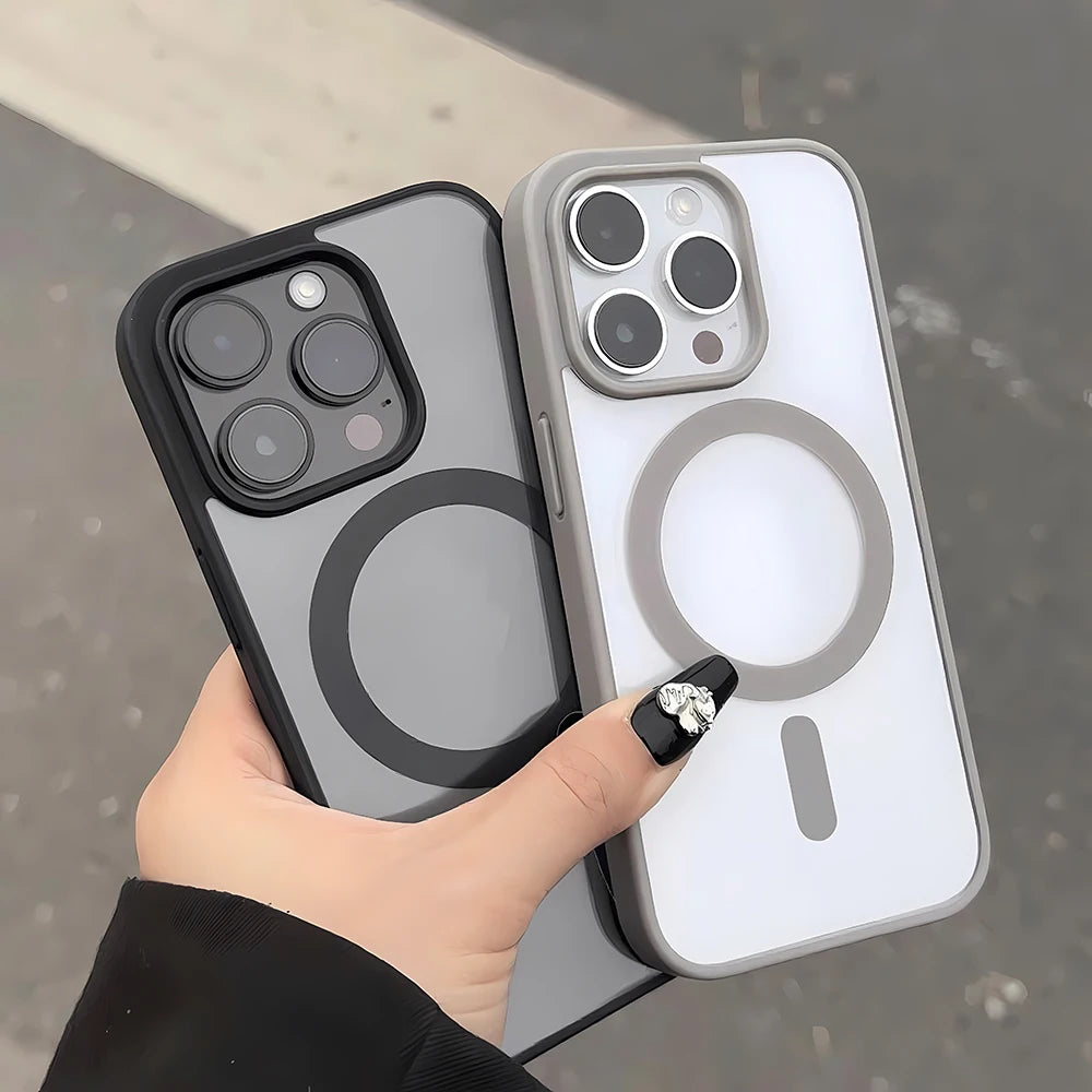 Coque de téléphone antichoc magnétique transparente — compatible smartphones, protection intégrale