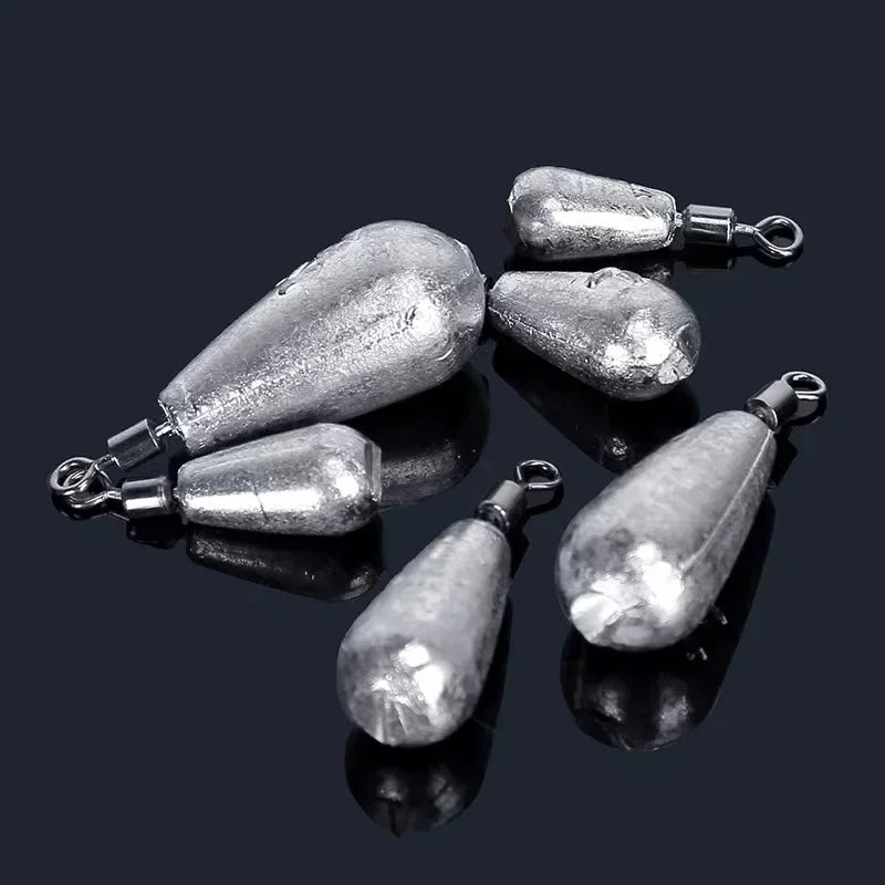 10 pièces par lot, plombs de pêche en 3.5g, 5g, 7g, 10g, 14g et 20g, poids en forme de goutte d'eau, accessoires de matériel de pêche