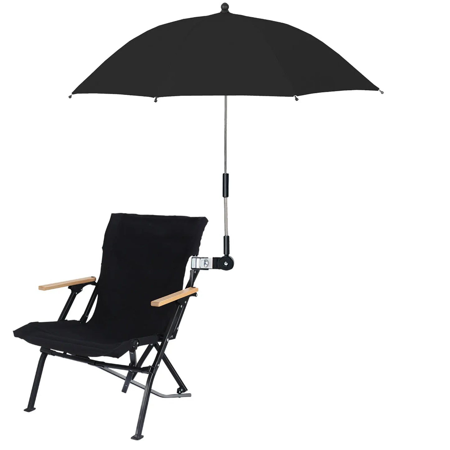 ZK20 Paraguas de silla de playa Protección UV Parasol para cochecito de bebé 360° Parasol ajustable para silla con pinza