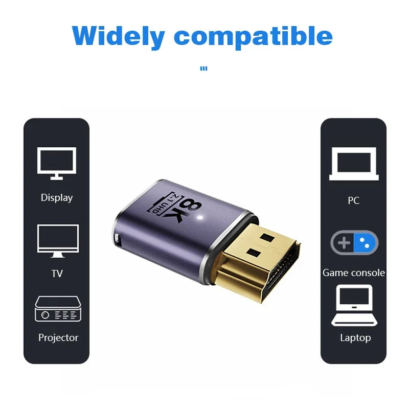 Convertisseur mini micro HDMI vers HDMI 2.1 — 48Gbps, 8K60Hz, 4K120Hz, projecteur, HDTV