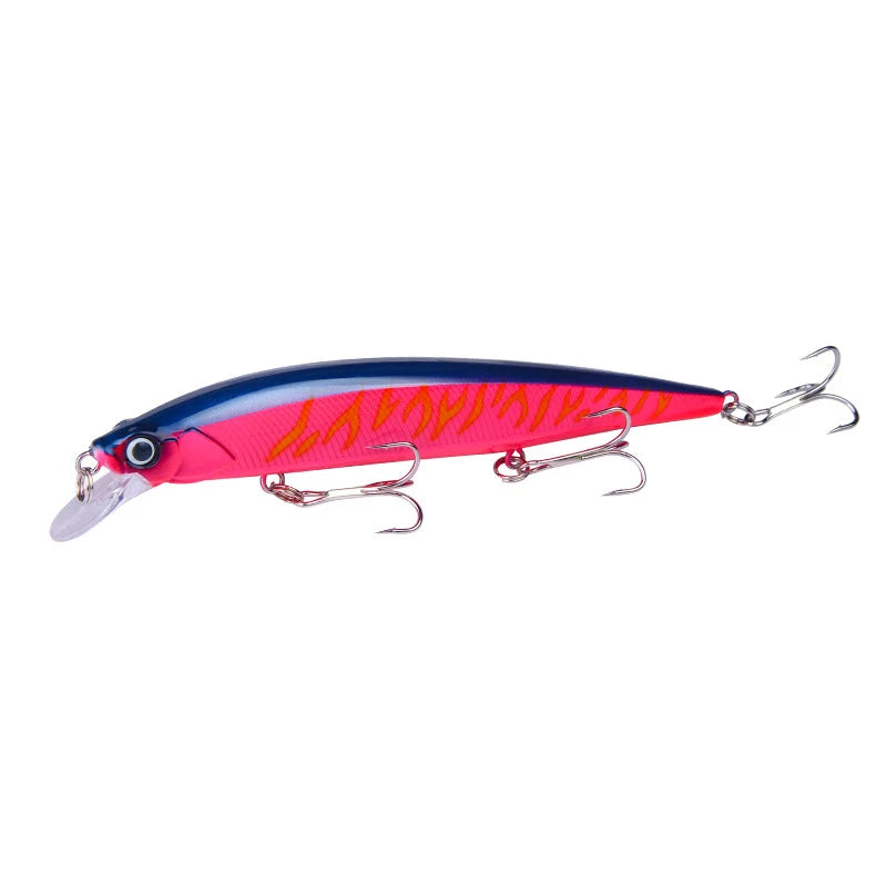 1 pièces leurre de pêche Wobbler réaliste yeux 3D 14 cm/18.5g vairon appât dur artificiel matériel de pêche leurre flottant avec 6 #   Crochets