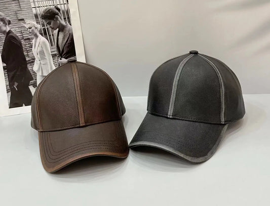 Casquette de baseball en cuir pour hommes et femmes — snapback, street, hip hop, trucker, hiver