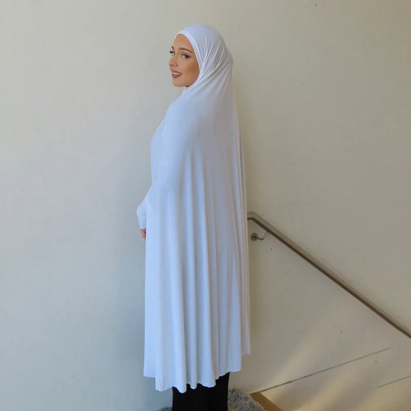 Abayas musulmanes à manches pour femmes, châle Long, couverture complète, couleur unie, vêtements de prière, coton de qualité supérieure, chanvre uni