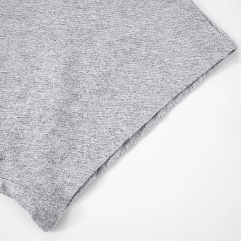 T-shirt en coton manches courtes 220g — Y2K, décontracté, noir et blanc, col rond, femme (v2)