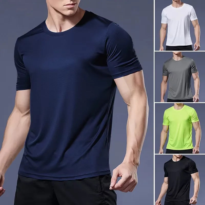 Summer Sports Gym T-Shirt Men Quick Dry Running Bodybuilding Shirts Men Short Sleeve Fitness Tops Oversized Brazil T-Shirt Jersey