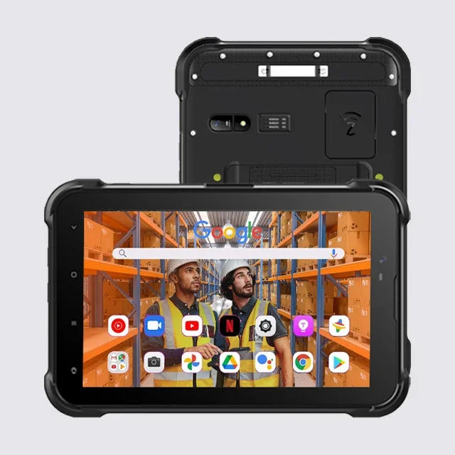 Tableta robusta 4G con Android 12, OEM, de 8 pulgadas, 1000 NITS, IP67, PC con NFC, escáner de código de barras 2D y batería grande de 8000 mAh