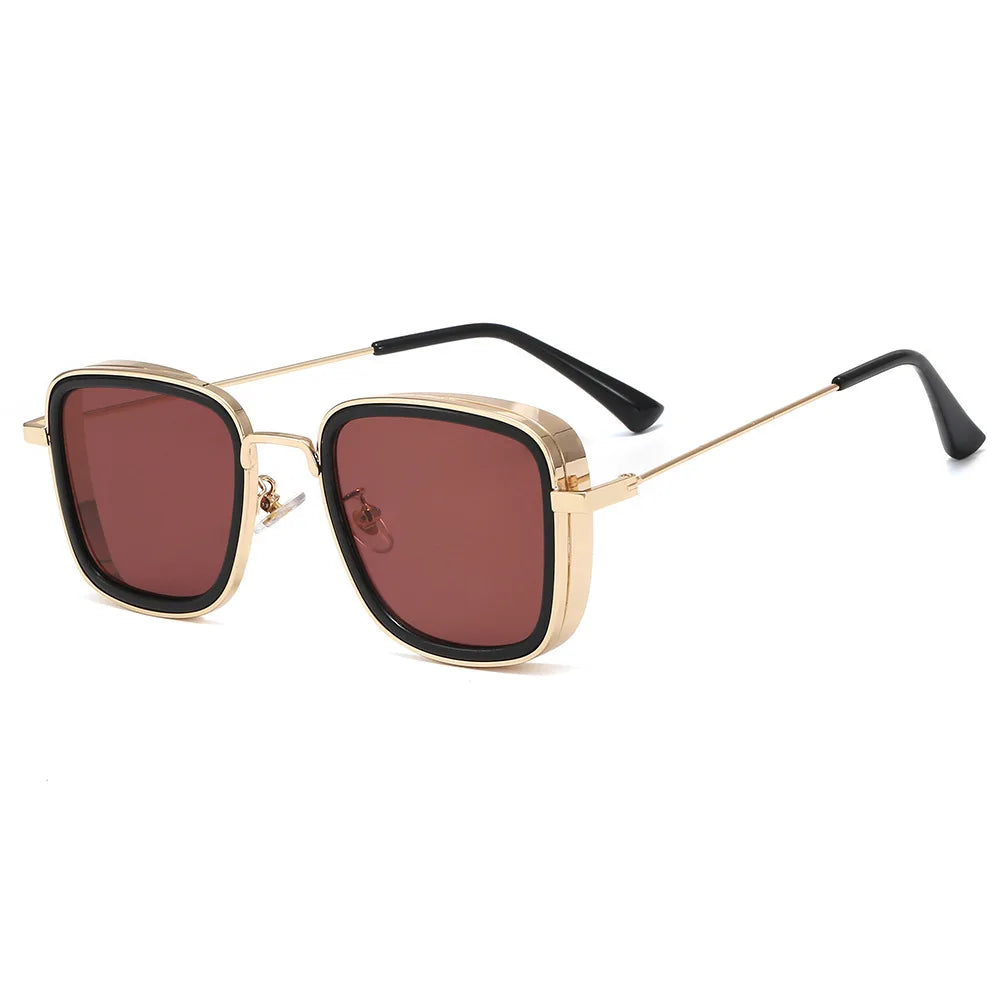 Vintage Steampunk Sunglasses Men 2025 Retro Metal Square Trendy Eyewear Brand Sunglasses Shades for Women Sun Glasses