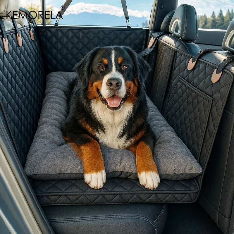 Tapis de siège de voiture pour chien d'hiver avec fond épais antidérapant pour lit de camion SUV berline-chaud pour les voyages sur route et lavable en machine