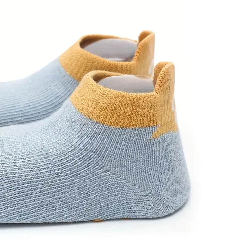 6 pares de calcetines de algodón para niños, bonitos dibujos de animales, cómodos, transpirables, antideslizantes, para bebés
