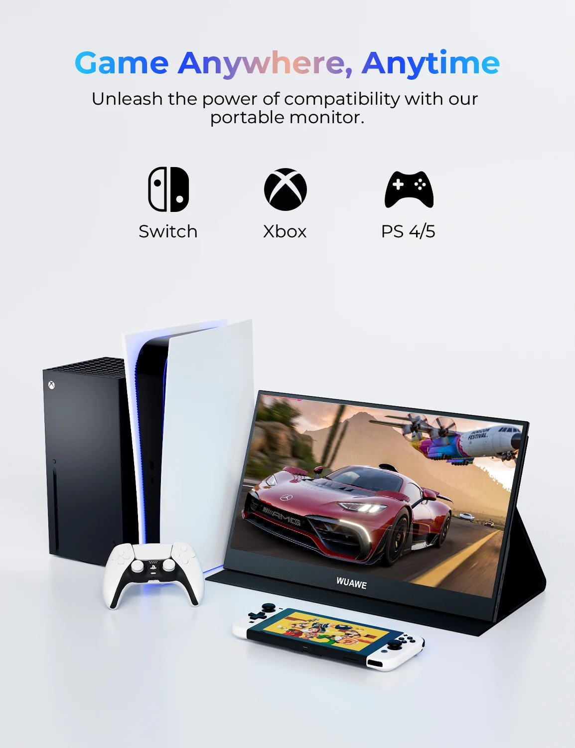 Moniteur portable 15,6 pouces 1080p — 72 NTSC, 100 sRGB, USB-C, HDMI, deuxième écran de voyage, HDR