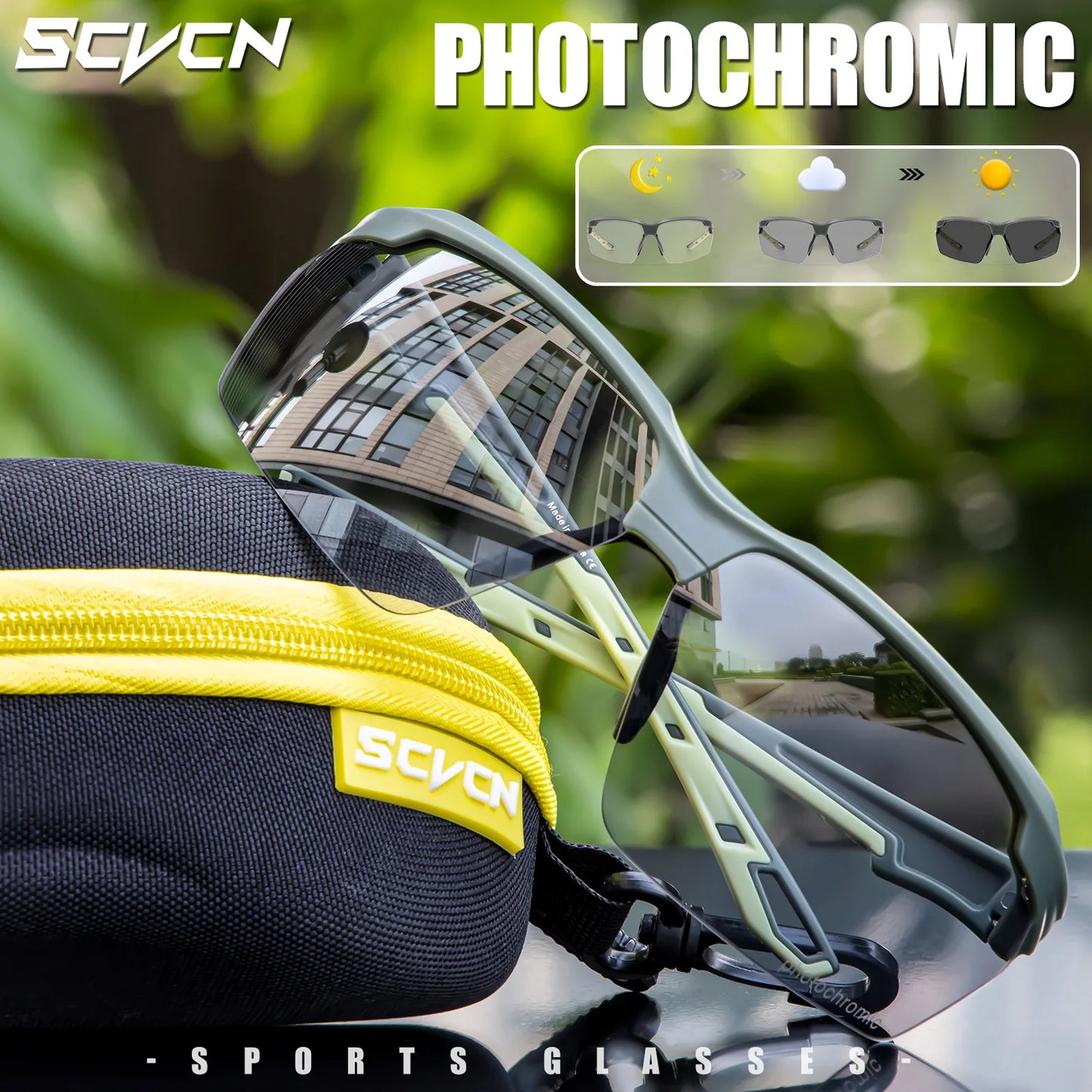 Lunettes de cyclisme photochromiques UV400 — sports de plein air, course, VTT, vélo de route, hommes et femmes