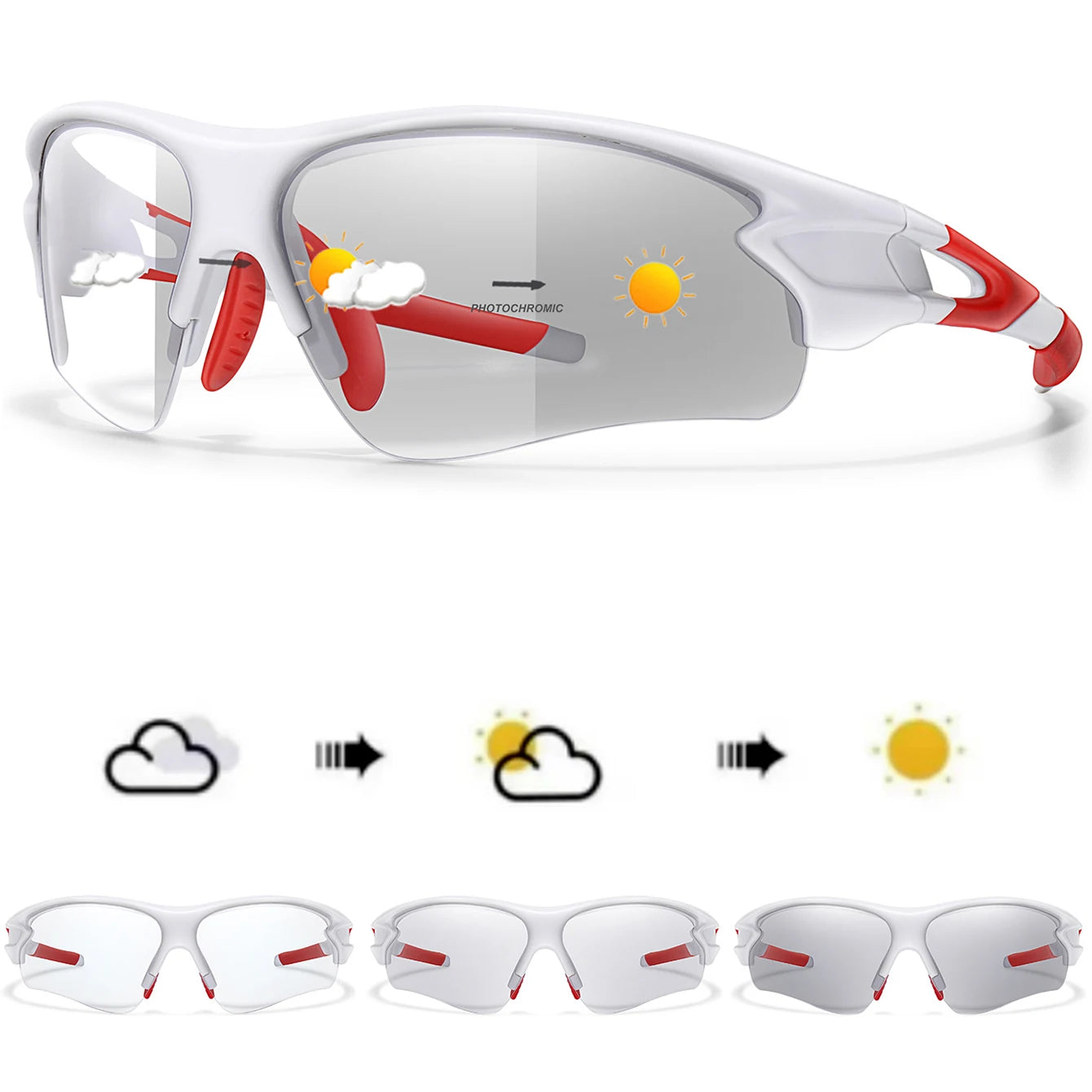 Lunettes de soleil photochromiques pour hommes et femmes, lunettes de sport de plein air, pêche, cyclisme, course à pied, conduite, marque de mode