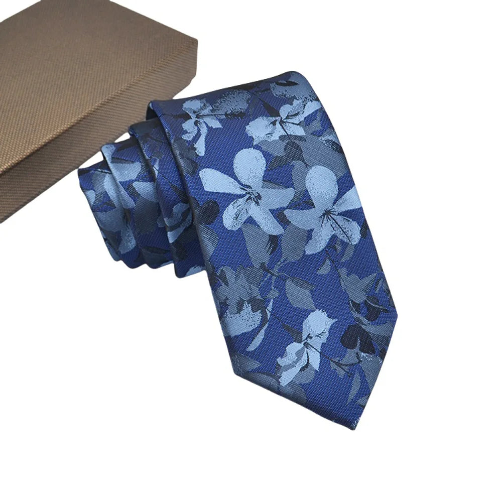 Corbata de jacquard de alta calidad para hombre, diseño floral de 8 cm, accesorios de corbata para uso diario, camisa, traje, corbata, regalos para fiestas de boda, corbata