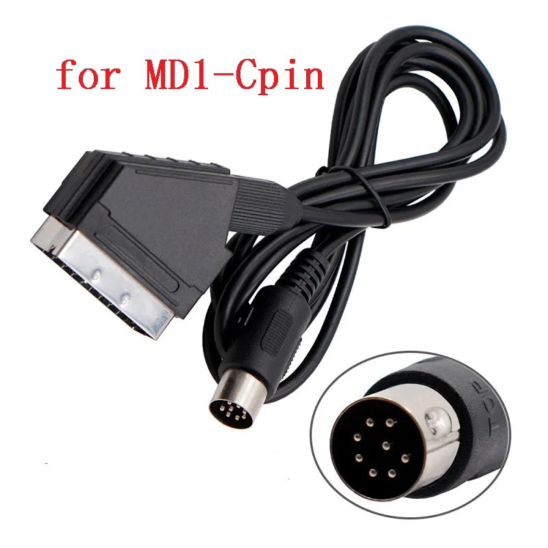 Câble péritel RGB de 1.8m pour PS2/PS1/PS3/SEGA Mega Drive1/MD2/DC Dreamcast/Saturn/XBOX/XBOX 360, Consoels de jeux vidéo rétro