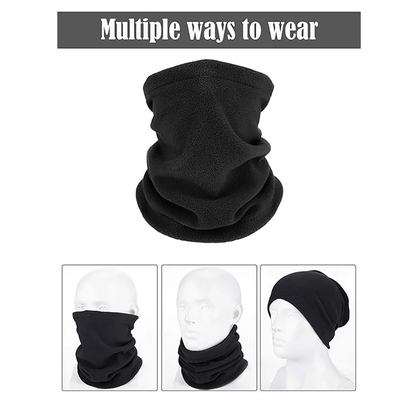 Gorro polar cálido para invierno, bufanda, braga de cuello ajustable para deportes de invierno, pesca, patinaje, correr, ciclismo