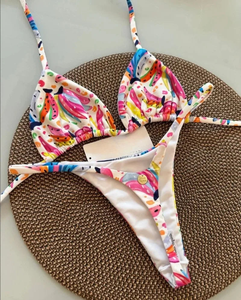 Nouveau Bikini femmes maillot de bain plage vacances maillots de bain imprimé léopard Sexy Bikini ensemble maillots de bain maillot de bain string maillot de bain Biquinis
