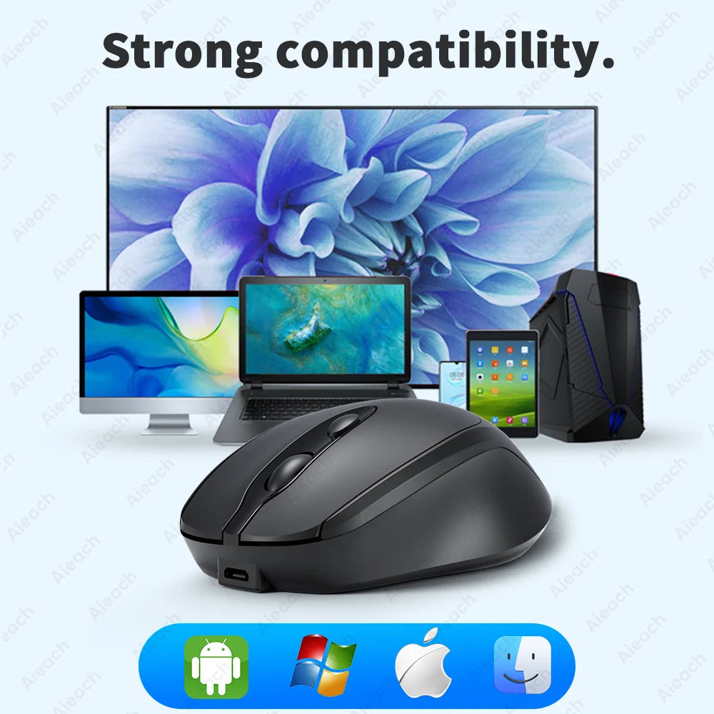Souris Bluetooth sans fil Portable compacte ergonomique 2.4G USB silencieuse 1600DPI 500mAh Rechargeable pour PC tablette ordinateur Portable MacBook