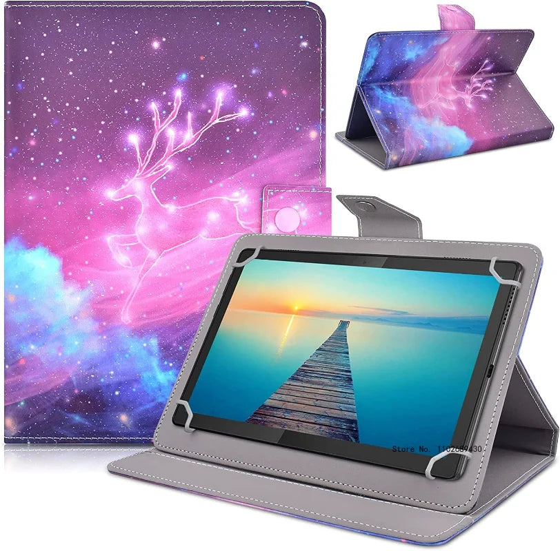 Étui universel pour tablette 7-10,5 pouces — housse support en cuir PET