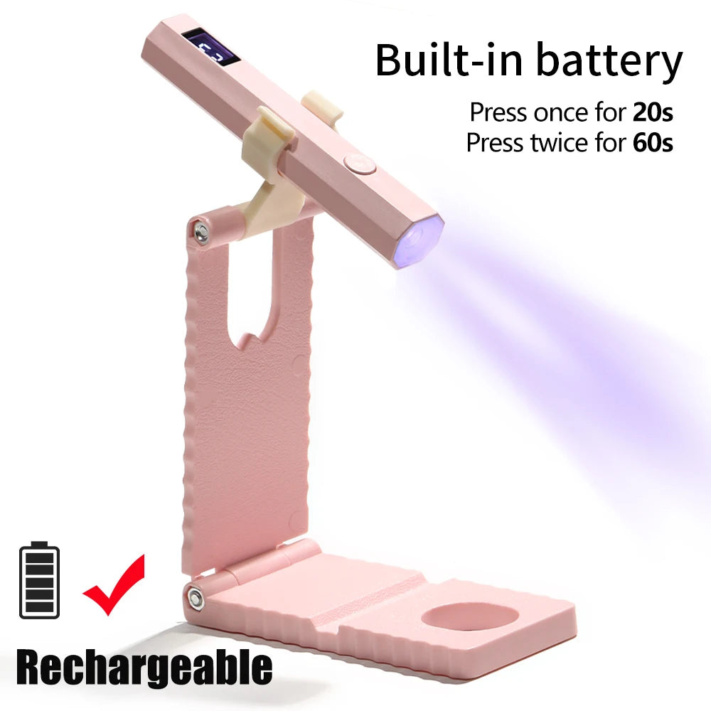 Mini lampe UV portable pour séchage des ongles en gel — séchage rapide, stylo photothérapie, salon à domicile