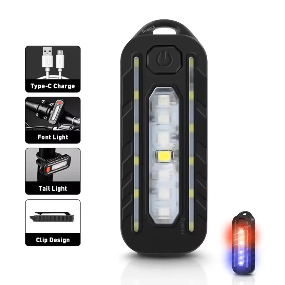 Lampe de poche LED Recharge USB, lampe de travail, porte-clés, pour Police, Clip d'épaule, lumière clignotante d'avertissement, lampe d'extérieur