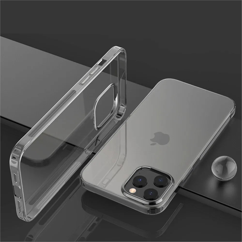 Funda transparente no amarillea para iPhone 16 15 14 Plus 13 Pro Max 16e 12 11 12Pro 14Pro 13Pro SE 2020, carcasa de teléfono
