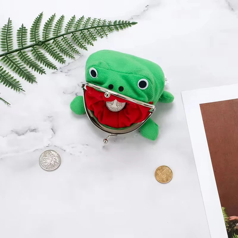 Sac à Main Grenouille Peluche Anime — Baiser Serrure Drôle Jeu de Rôle