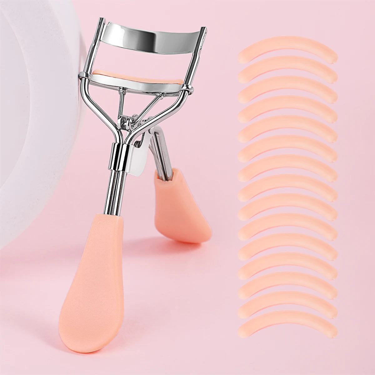 Recourbe-Cils Portable avec 15 Coussinets Silicone — Extension & Bouclage Cils