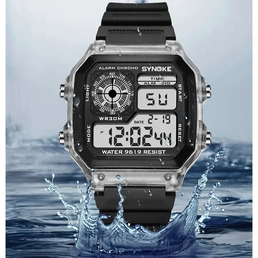Montre numérique étanche sport multifonction — extérieur, course, étudiant, sept couleurs
