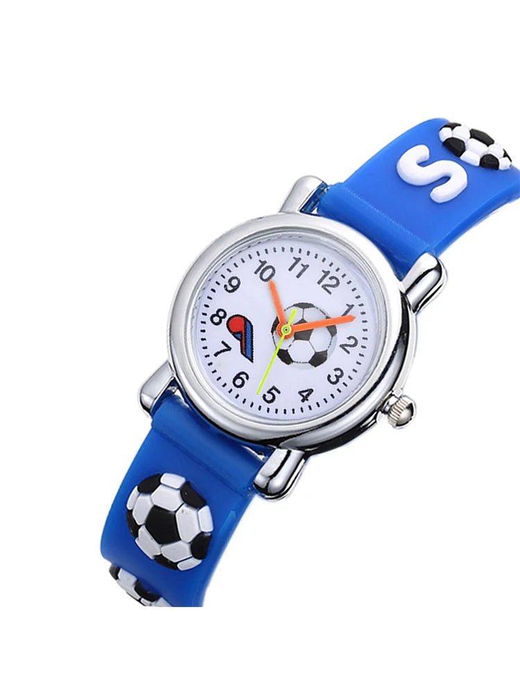Montres de Football en Silicone pour enfants, Design Unique, Montre-bracelet à Quartz pour garçons, cadeau d'anniversaire
