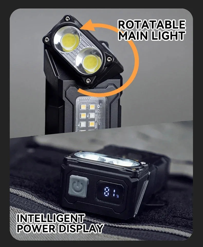 Lampe de travail tactique portable, outil EDC, mini lampe torche LED, outil de camping et de randonnée en plein air, lampe torche molle, rechargeable par USB