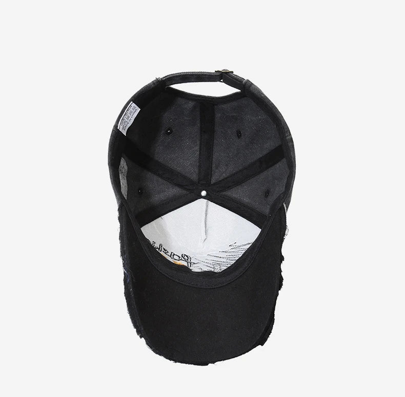 Gorra de béisbol retro desgastada informal para deportes al aire libre para cuatro estaciones, gorra de sol de primavera y otoño, gorra bordada con letras para hombres