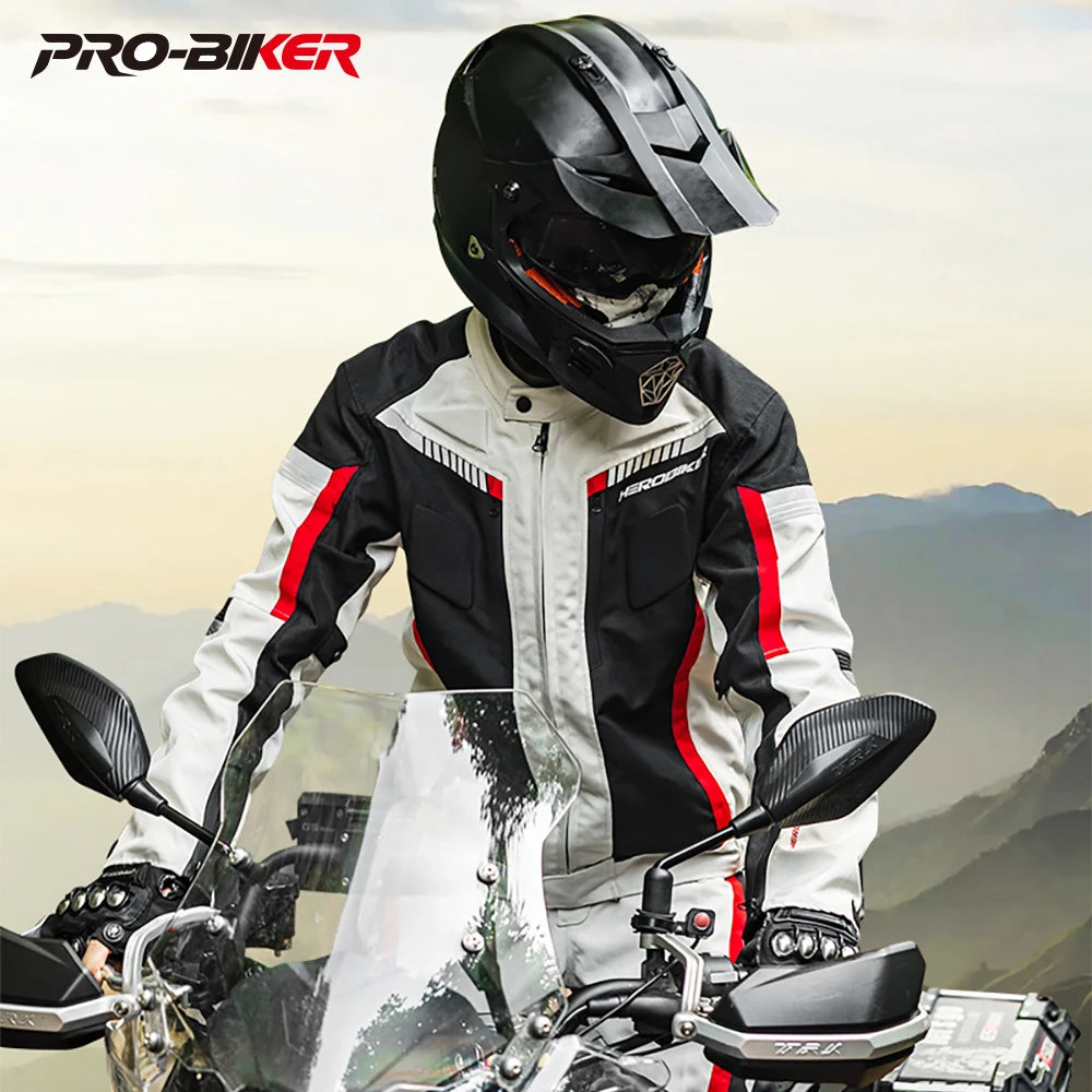 Veste de moto imperméable pour homme — veste de course, pantalon moto portable, protection EVA