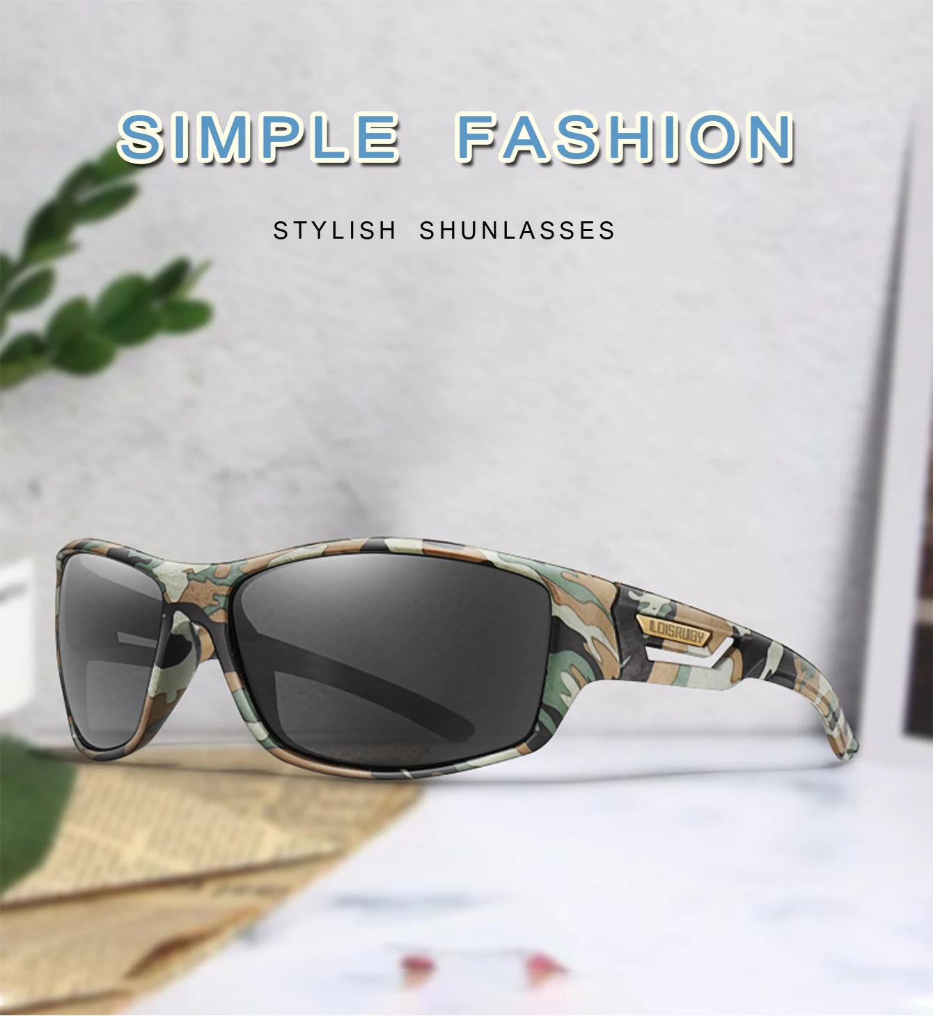 Lunettes de pêche polarisées camouflage — conduite, sports de plein air, cyclisme, course, UV400
