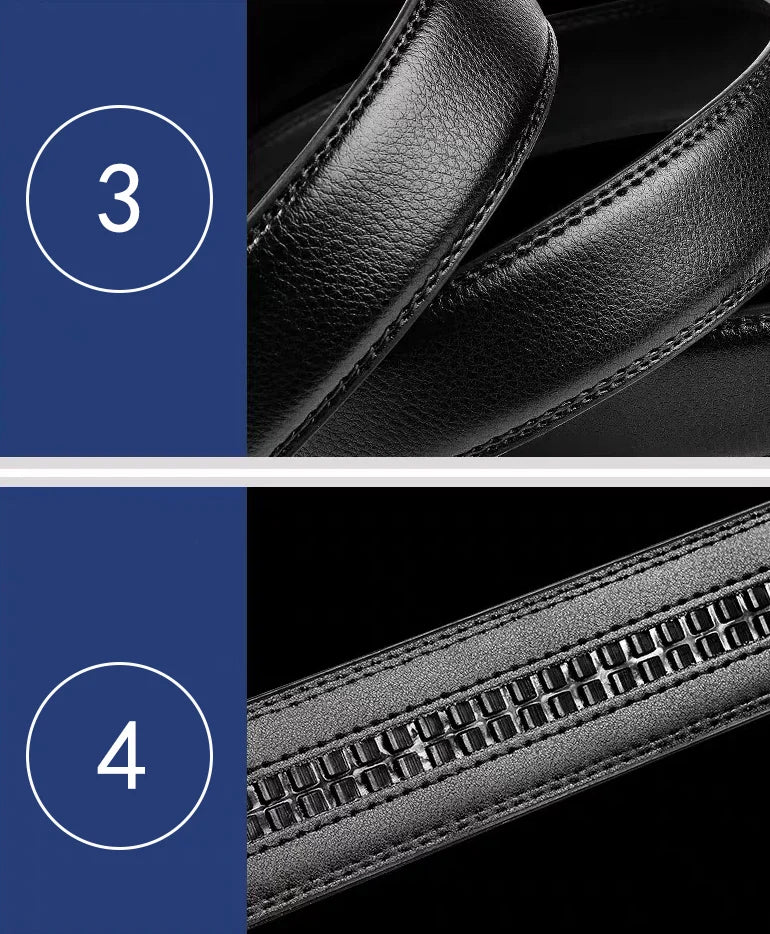 Ceinture automatique pour homme — noire, 110cm / 120cm / 130cm