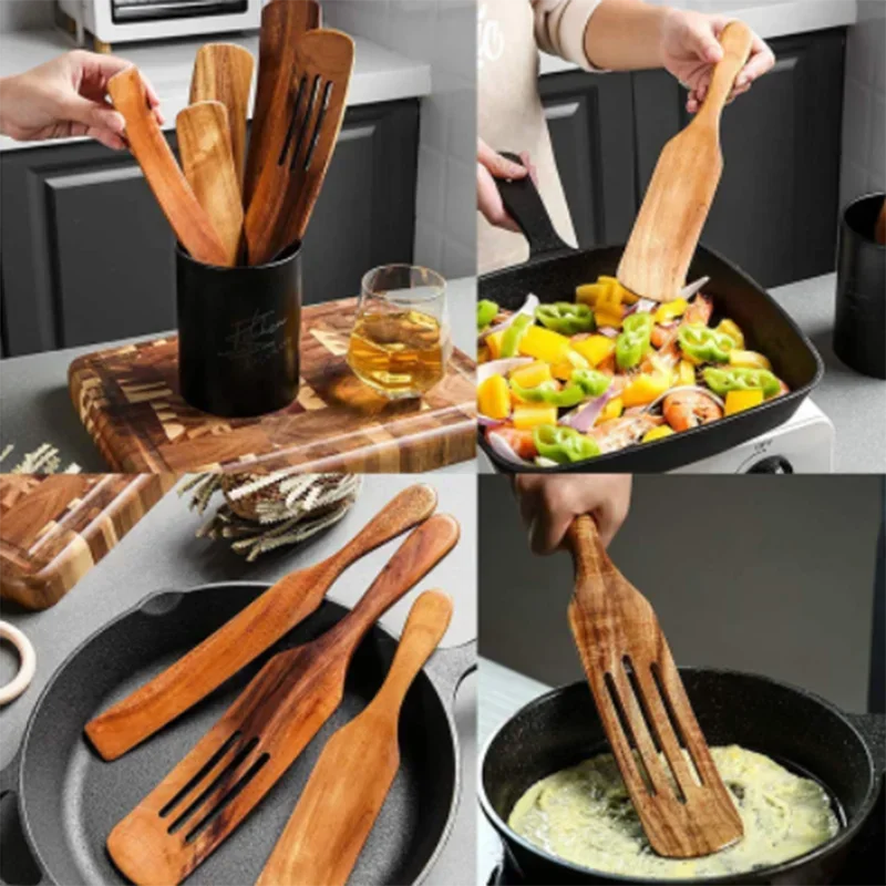 Cuillère à riz en bois spatule Steak Sauce à frire outils De Cuisine antiadhésifs spatule Accessoires De Cuisine Accessoires De Cuisine