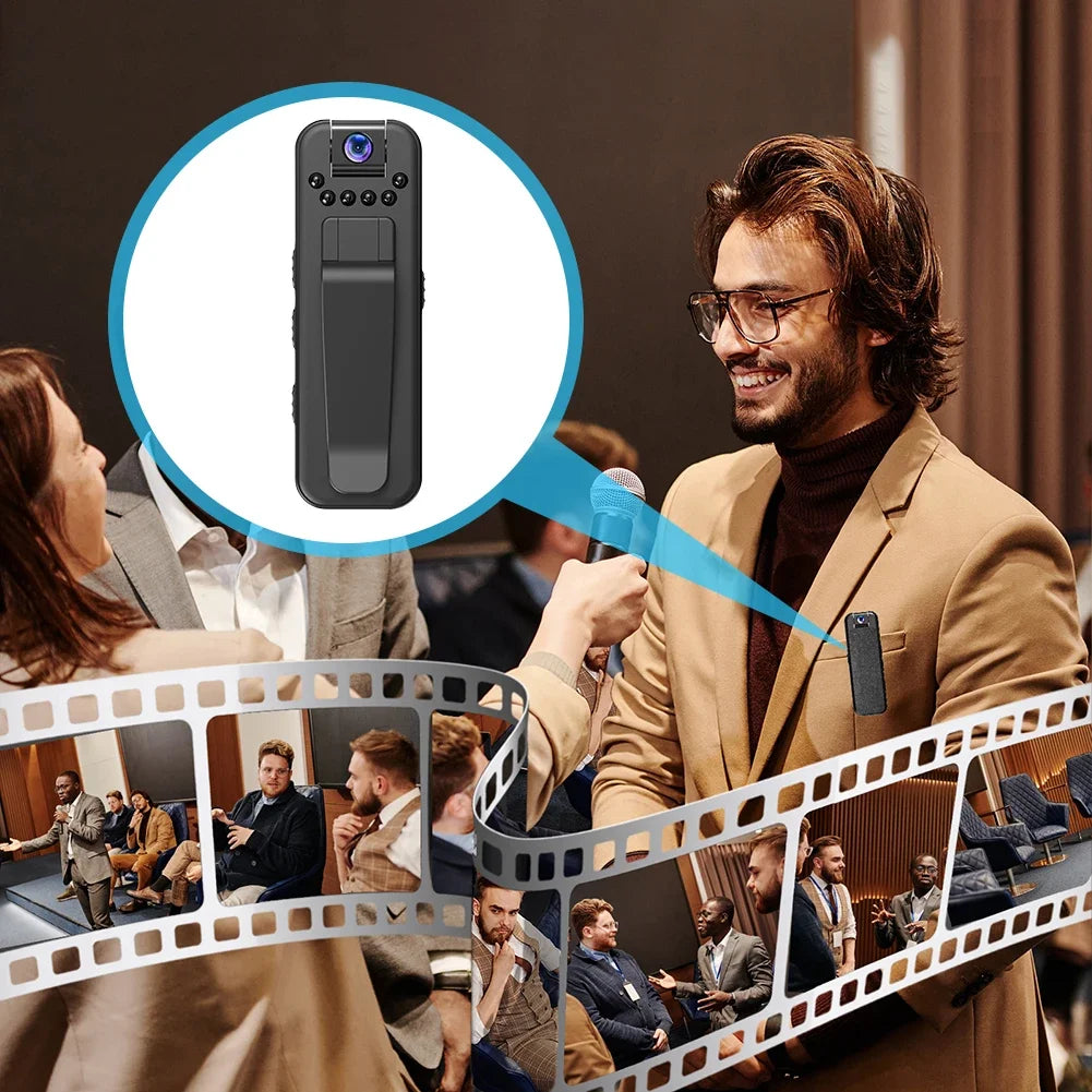 Mini 1080P HD Camcorder, Small Police Body, with Back Clip, Infrared Night Vision, Video Surveillance Camcorder