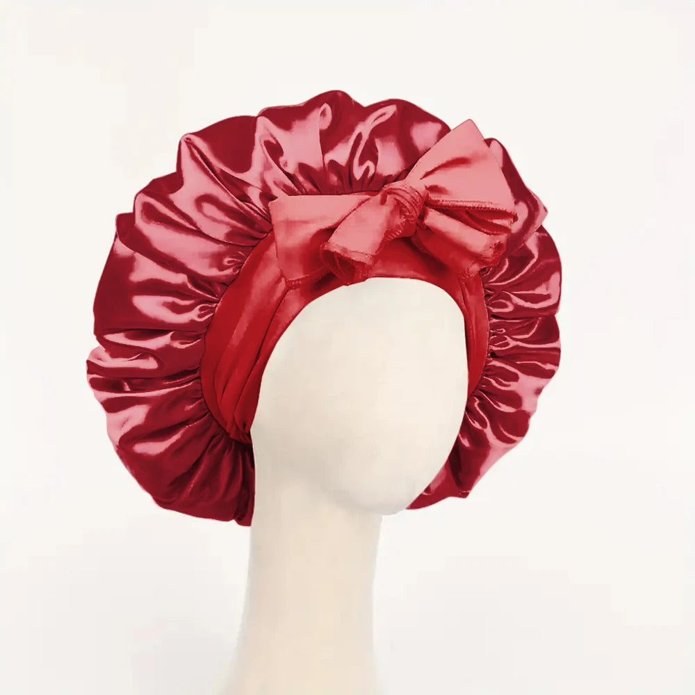 Adjustable Satin Bonnet for Men and Women, Sleeping Cap, Hair, Heavy Band